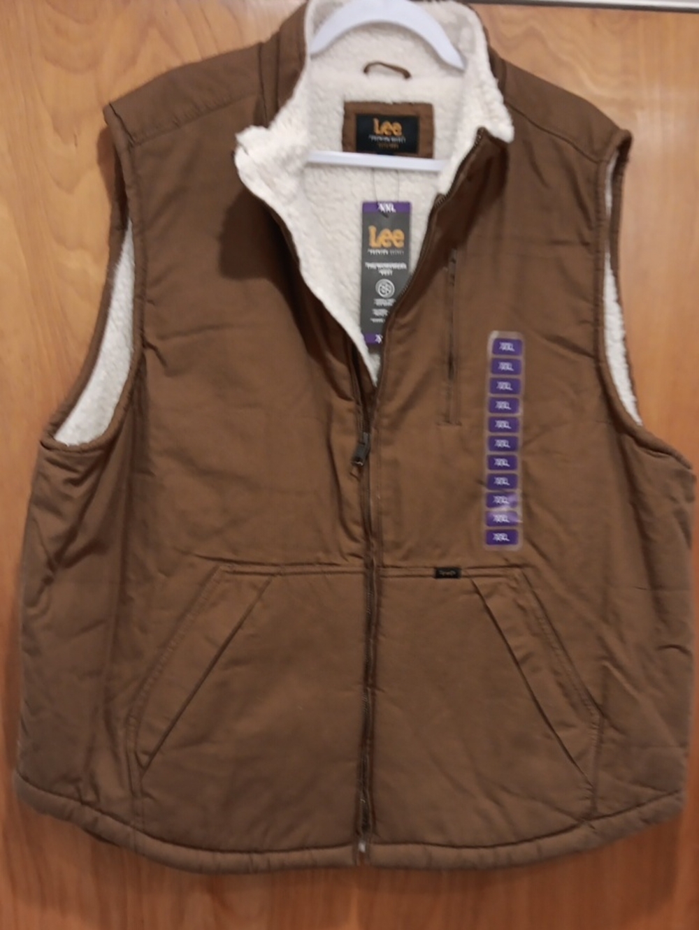 Lee Brown Quilted Sherpa-Lined Vest